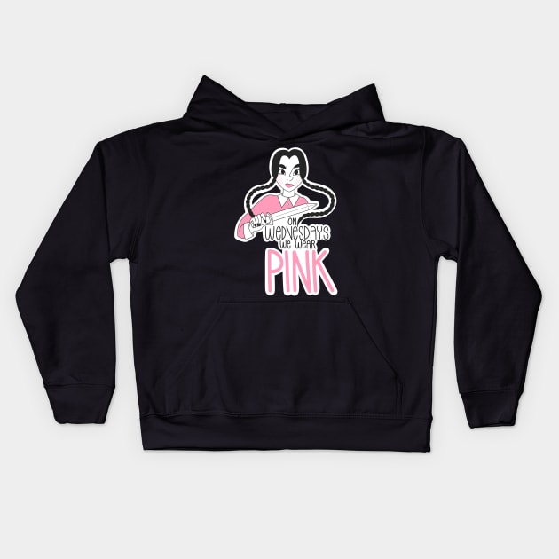 On Wednesdays We Wear Pink Kids Hoodie by Andyn